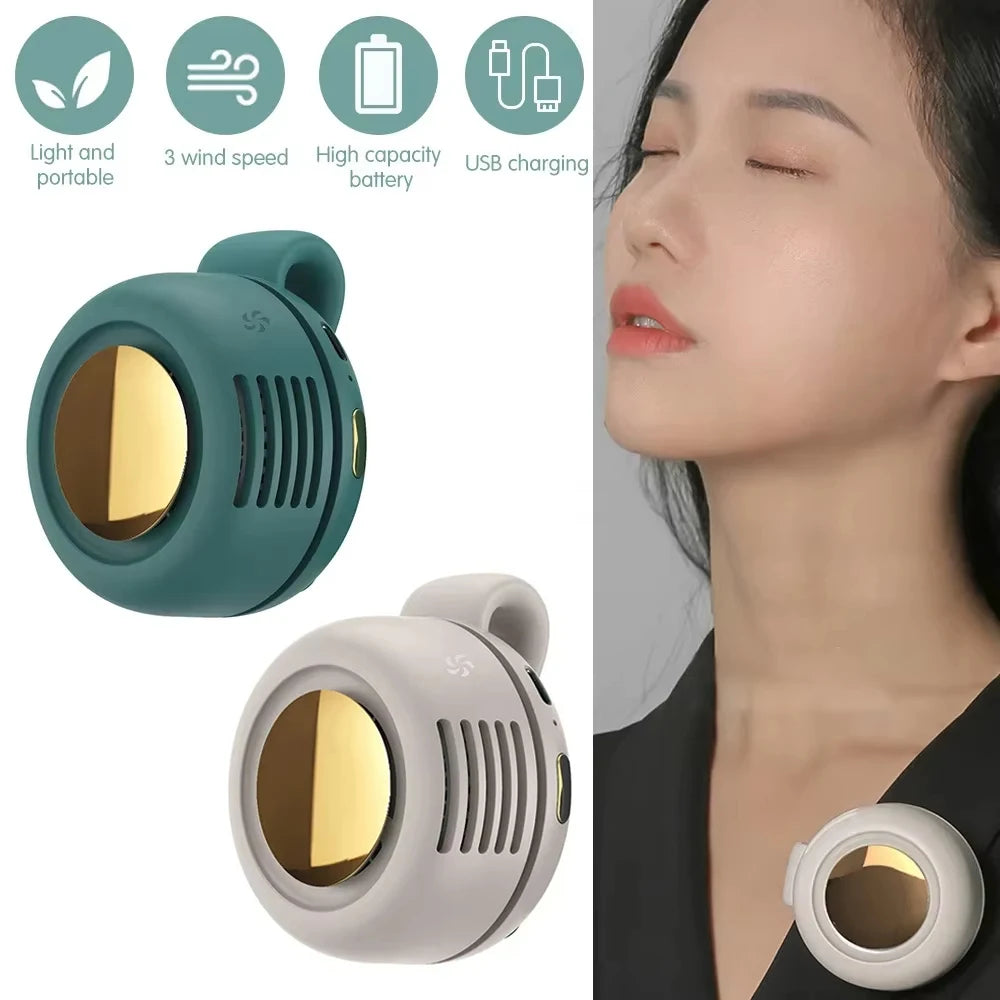 Portable Fan Mini Handheld Rechargeable Bladeless Electric Fan Clip Waist Fan