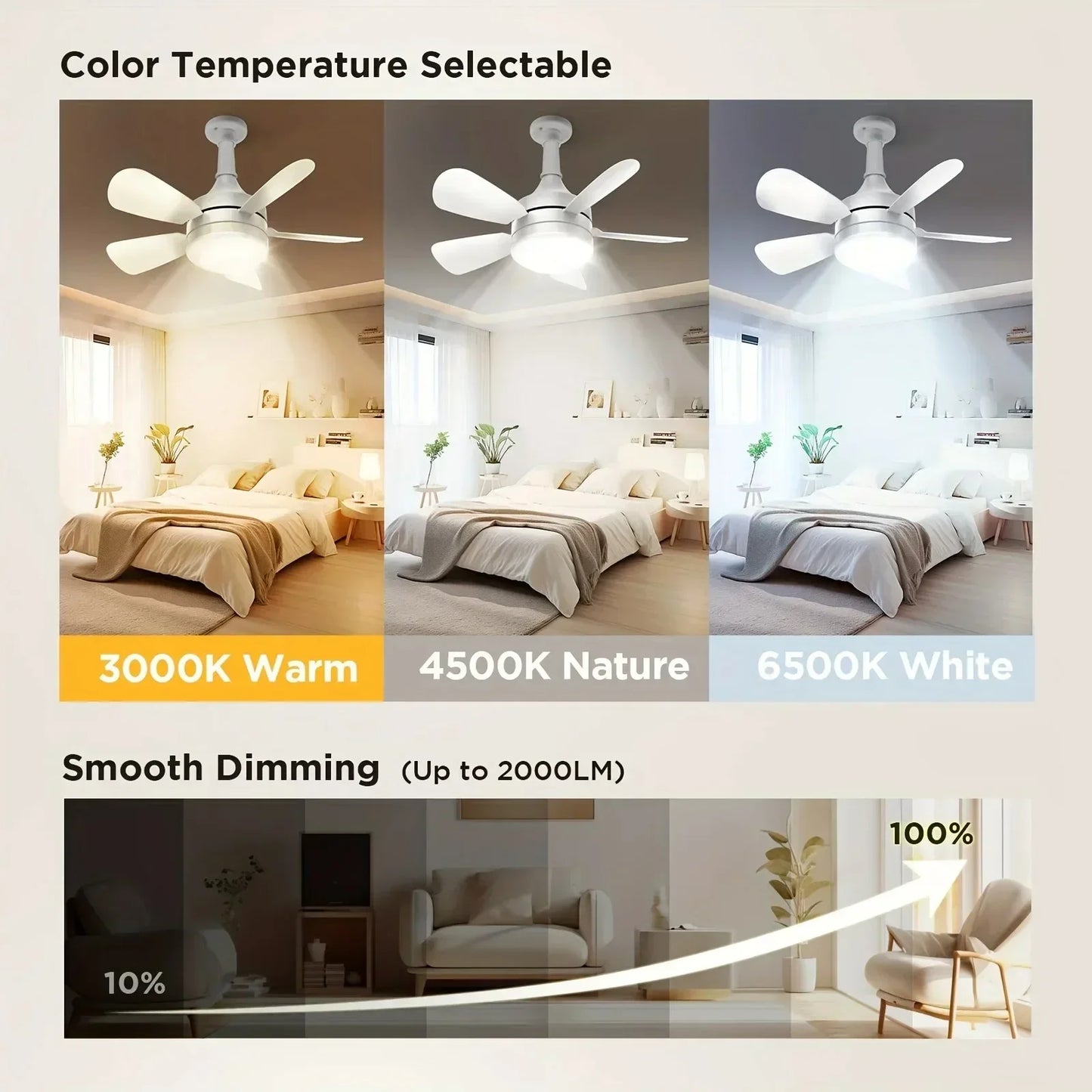 Ceiling Light Fan with Remote And Adjustable Speeds