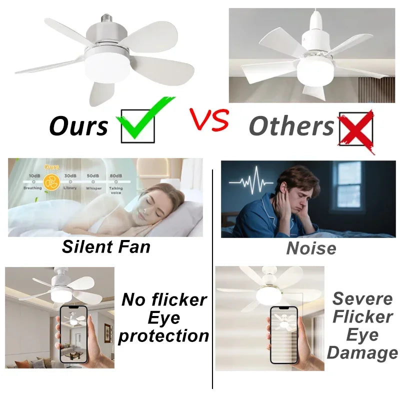 Ceiling Light Fan with Remote And Adjustable Speeds