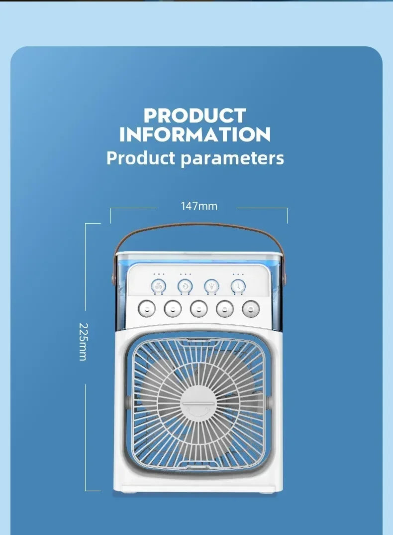 Multi-Function 3-in-1 Portable Air Cooler – Mini Fan, Humidifier