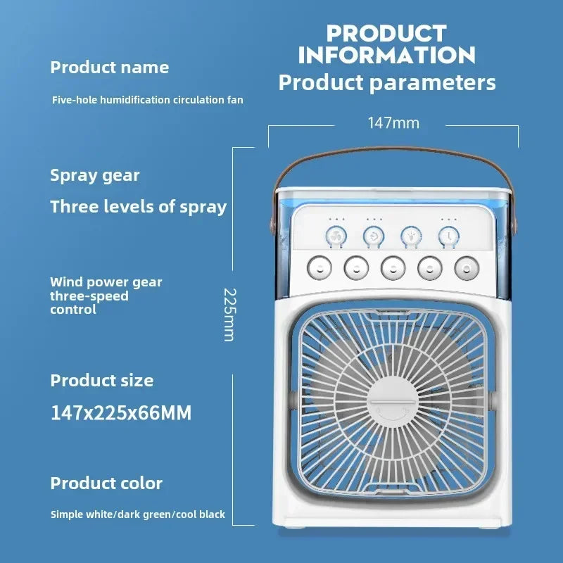 Multi-Function 3-in-1 Portable Air Cooler – Mini Fan, Humidifier
