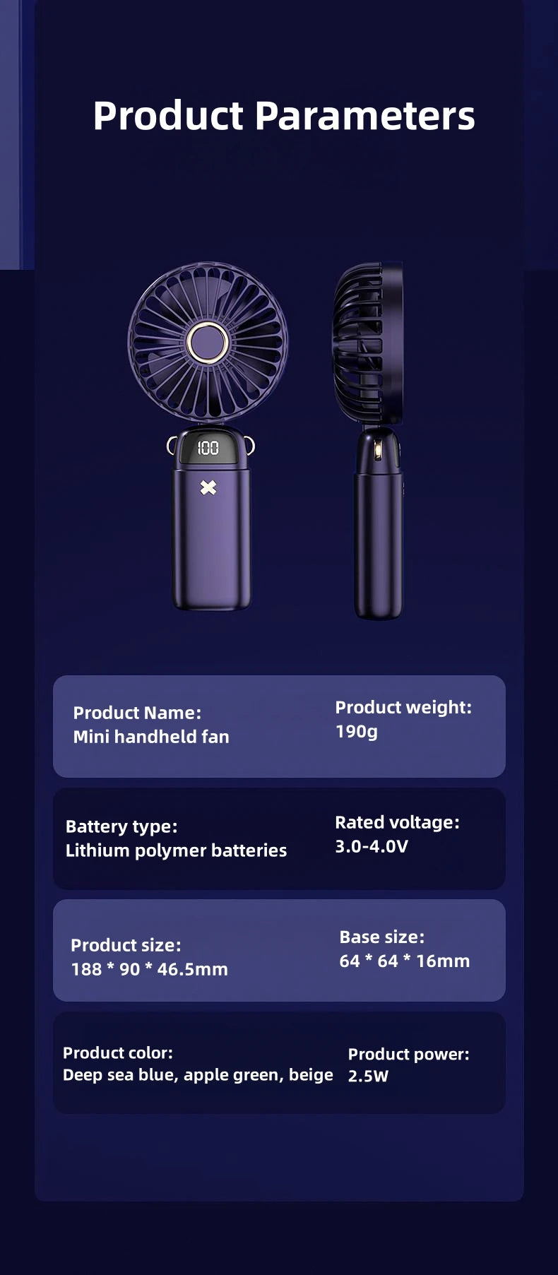 Hand Held Mini Portable Fan- Indoor and Outdoor use!