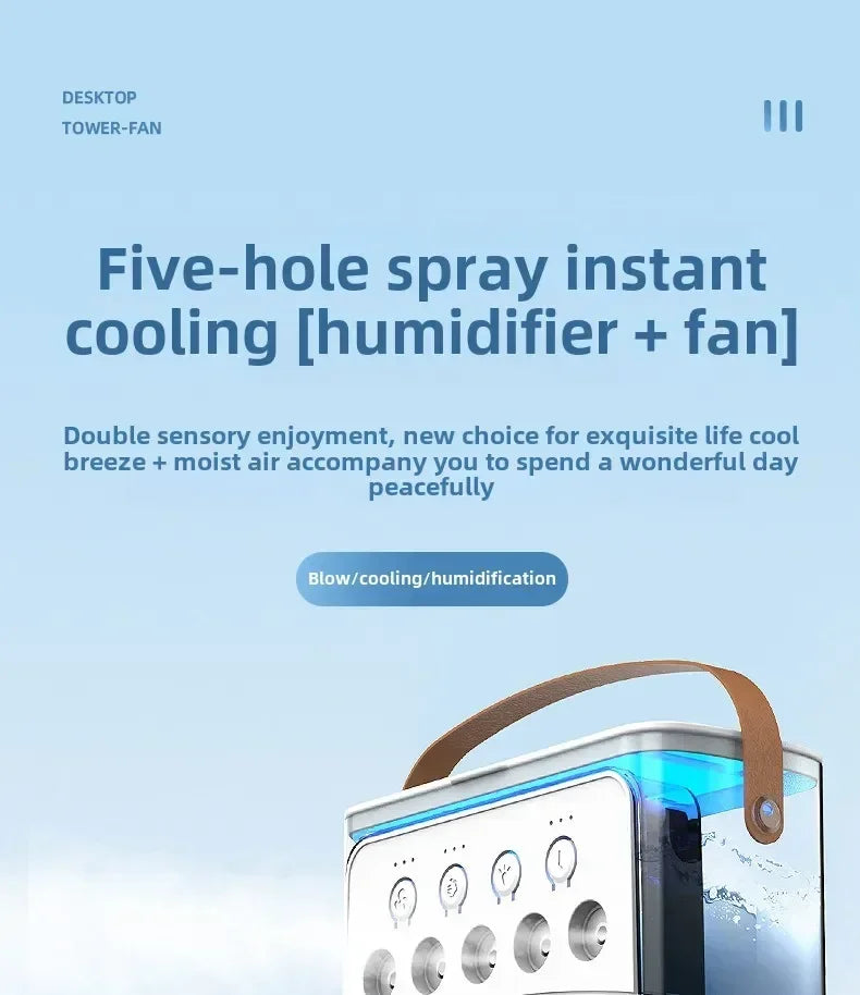 Multi-Function 3-in-1 Portable Air Cooler – Mini Fan, Humidifier