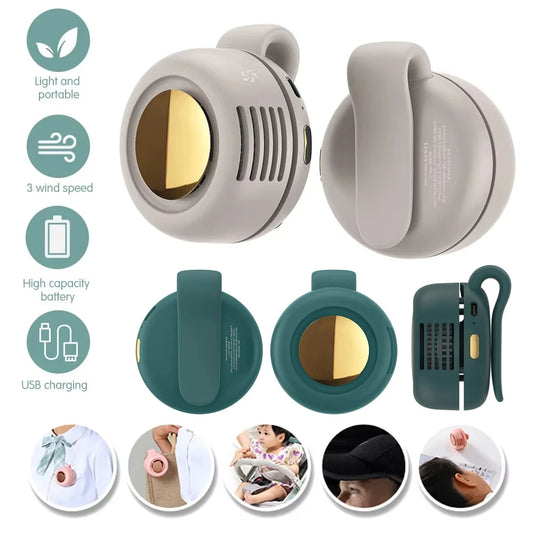 Portable Fan Mini Handheld Rechargeable Bladeless Electric Fan Clip Waist Fan