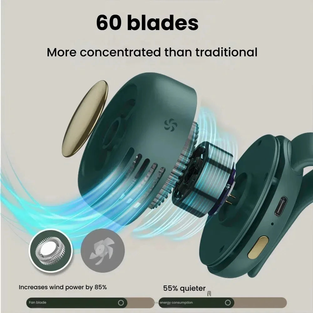 Portable Fan Mini Handheld Rechargeable Bladeless Electric Fan Clip Waist Fan