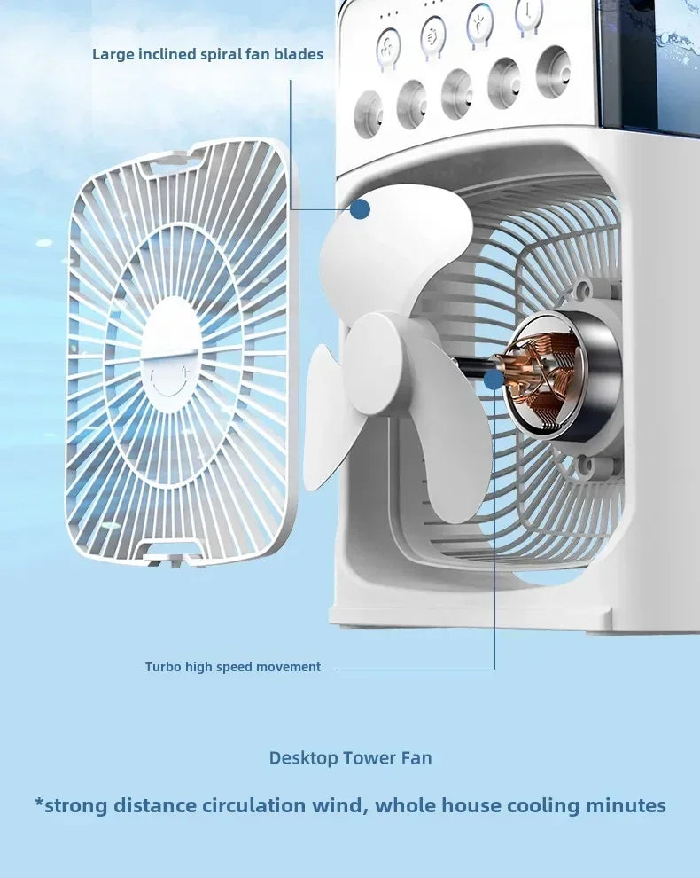 Multi-Function 3-in-1 Portable Air Cooler – Mini Fan, Humidifier